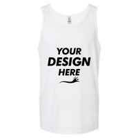 Gildan Unisex Softstyle® Tank Top, White, Front view, Mockup
