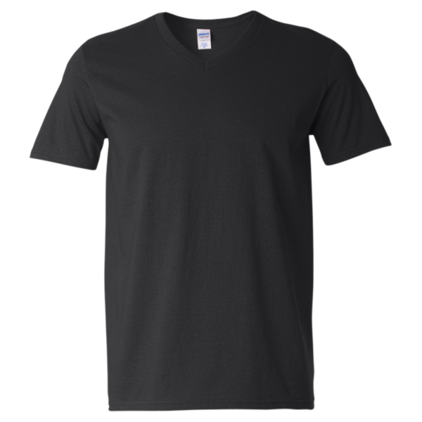 Gildan Unisex Softstyle® V-Neck T-Shirt, Black, Front view