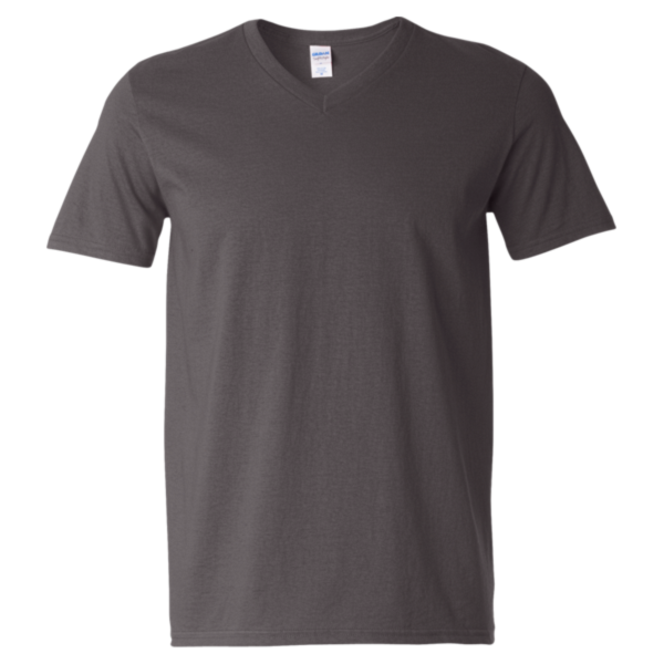 Gildan Unisex Softstyle® V-Neck T-Shirt, Charcoal, Front view