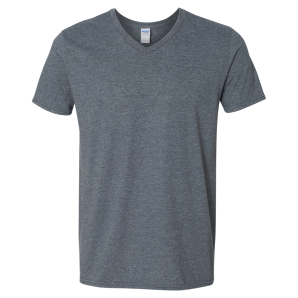 Gildan Unisex Softstyle® V-Neck T-Shirt, Dark Heather, Front view