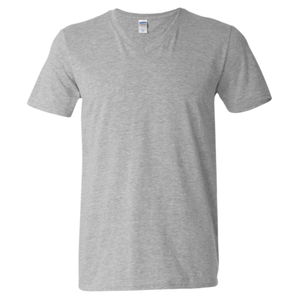 Gildan Unisex Softstyle® V-Neck T-Shirt, Sport Grey, Front view