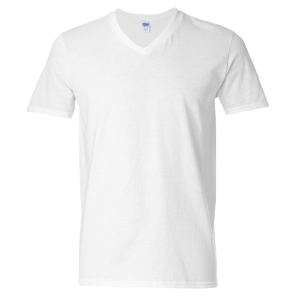 Gildan Unisex Softstyle® V-Neck T-Shirt, White, Front view