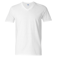 Gildan Unisex Softstyle® V-Neck T-Shirt, White, Front view