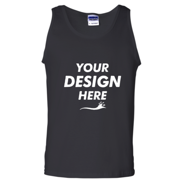 Gildan Unisex Ultra Cotton® Tank Top, Black, Front view, Mockup