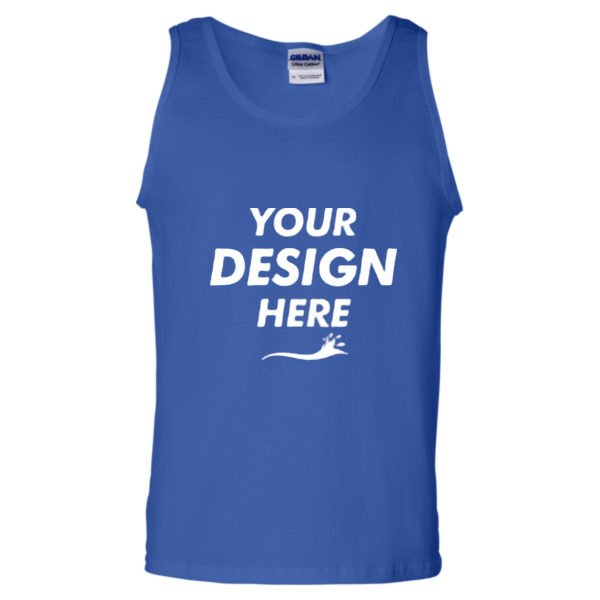 Gildan Unisex Ultra Cotton® Tank Top, Royal, Front view, Mockup