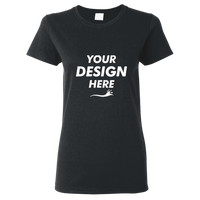 Gildan Women's Heavy Cotton™ T-Shirt, Black, Front view, Mockup