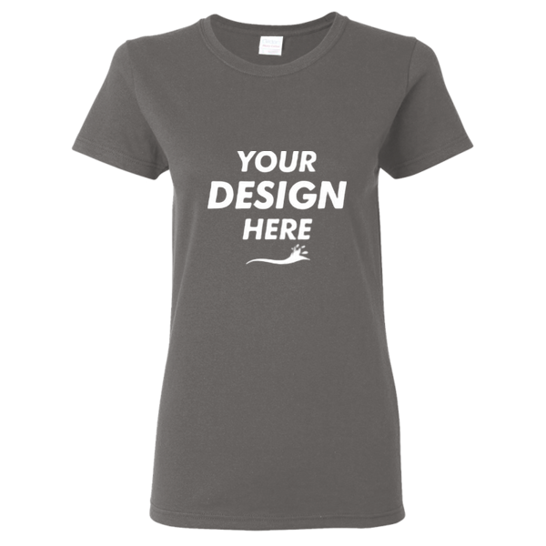 Gildan Women's Heavy Cotton™ T-Shirt, Charcoal, Front view, Mockup