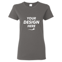 Gildan Women's Heavy Cotton™ T-Shirt, Charcoal, Front view, Mockup