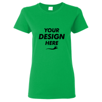 Gildan Women's Heavy Cotton™ T-Shirt, Irish Green, Front view, Mockup
