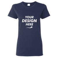 Gildan Women's Heavy Cotton™ T-Shirt, Navy, Front view, Mockup