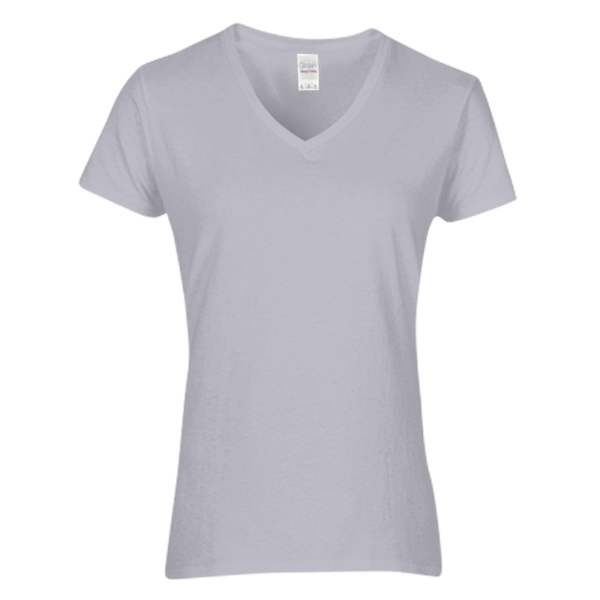 Gildan Women's Heavy Cotton™ V-Neck T-Shirt, Sport Grey, Front view