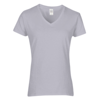 Gildan Women's Heavy Cotton™ V-Neck T-Shirt, Sport Grey, Front view