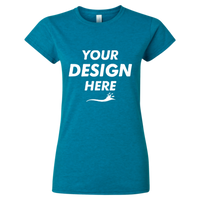 Gildan Women's Softstyle® T-Shirt, Antique Sapphire, Front view, Mockup