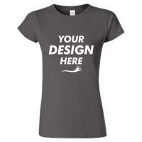 Gildan Women's Softstyle® T-Shirt, Charcoal, Front view, Mockup