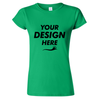 Gildan Women's Softstyle® T-Shirt, Irish Green, Front view, Mockup