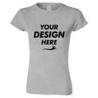Gildan Women's Softstyle® T-Shirt, Sport Grey, Front view, Mockup