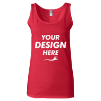 Gildan Women's Softstyle® Tank Top, Cherry Red, Front view, Mockup