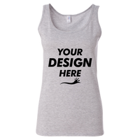 Gildan Women's Softstyle® Tank Top, Sport Grey, Front view, Mockup