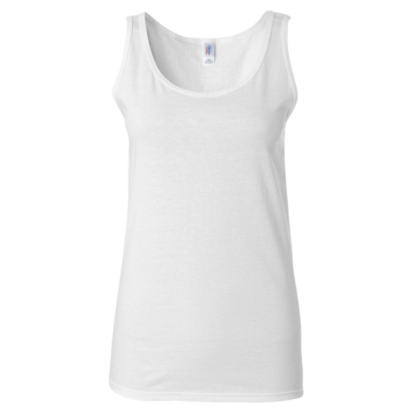Gildan Women's Softstyle® Tank Top, White, Front view