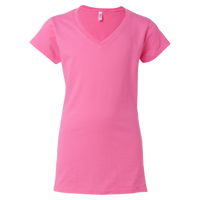 Gildan Women's Softstyle® V-Neck T-Shirt, Azalea, Front view