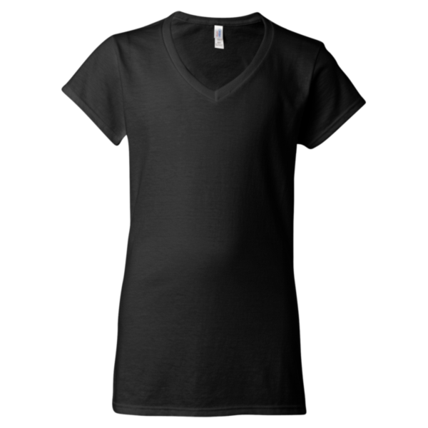 Gildan Women's Softstyle® V-Neck T-Shirt, Black, Front view