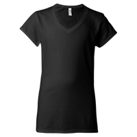 Gildan Women's Softstyle® V-Neck T-Shirt, Black, Front view