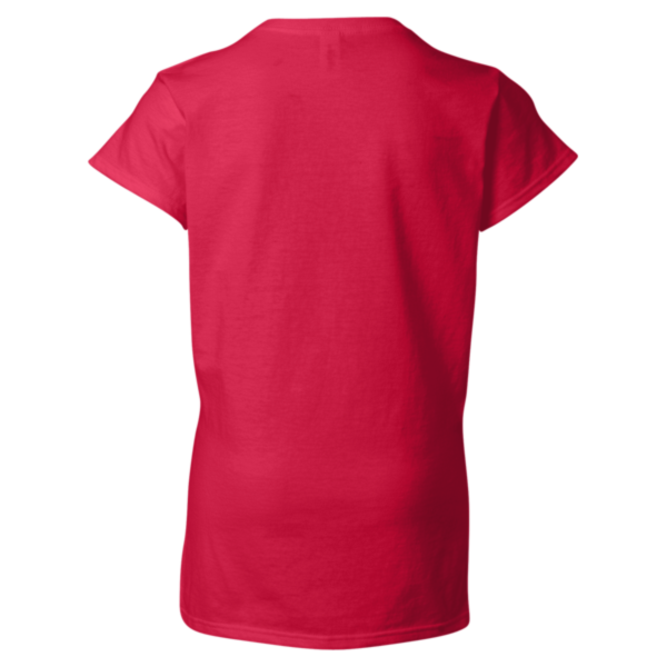 Gildan Women's Softstyle® V-Neck T-Shirt, Cherry Red, Back view