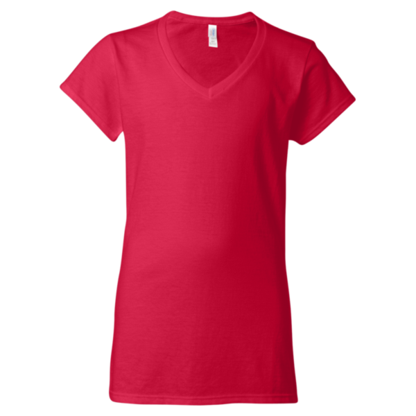 Gildan Women's Softstyle® V-Neck T-Shirt, Cherry Red, Front view