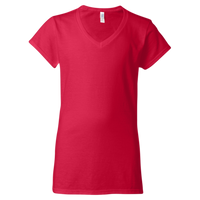 Gildan Women's Softstyle® V-Neck T-Shirt, Cherry Red, Front view