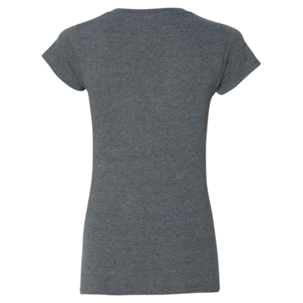 Gildan Women's Softstyle® V-Neck T-Shirt, Dark Heather, Back view