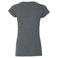 Gildan Women's Softstyle® V-Neck T-Shirt, Dark Heather, Back view