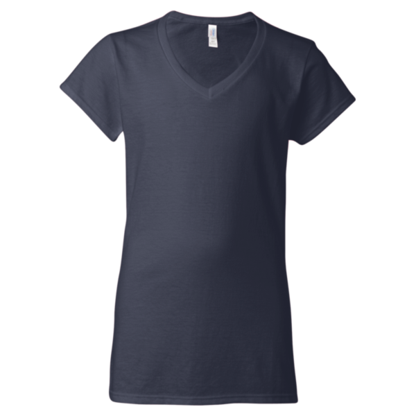 Gildan Women's Softstyle® V-Neck T-Shirt, Navy, Front view
