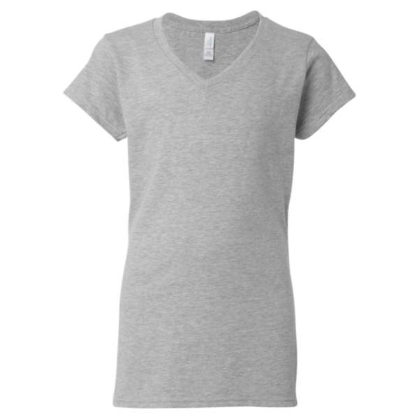 Gildan Women's Softstyle® V-Neck T-Shirt, Sport Grey, Front view