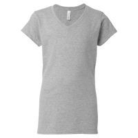 Gildan Women's Softstyle® V-Neck T-Shirt, Sport Grey, Front view