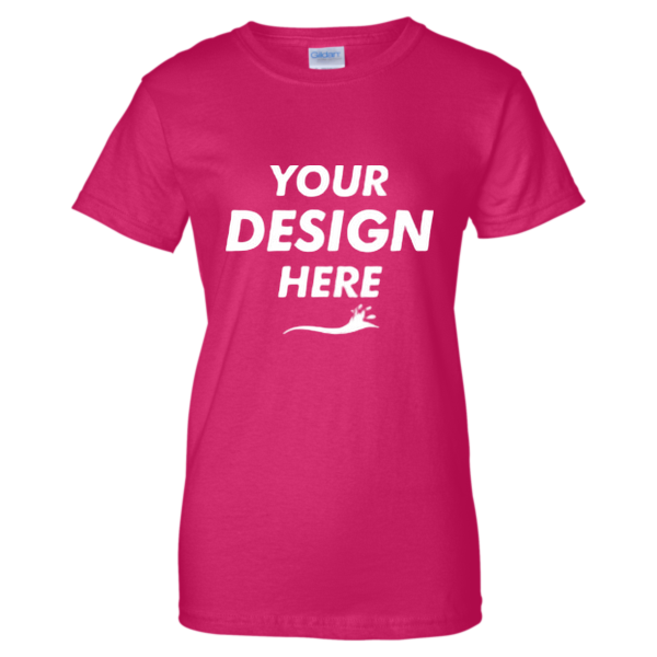 Gildan Women's Ultra Cotton® T-Shirt, Heliconia, Front view, Mockup