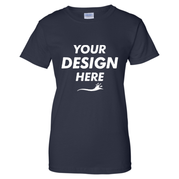 Gildan Women's Ultra Cotton® T-Shirt, Navy, Front view, Mockup