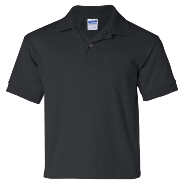 Gildan Youth DryBlend® Jersey Polo, Black, Front view