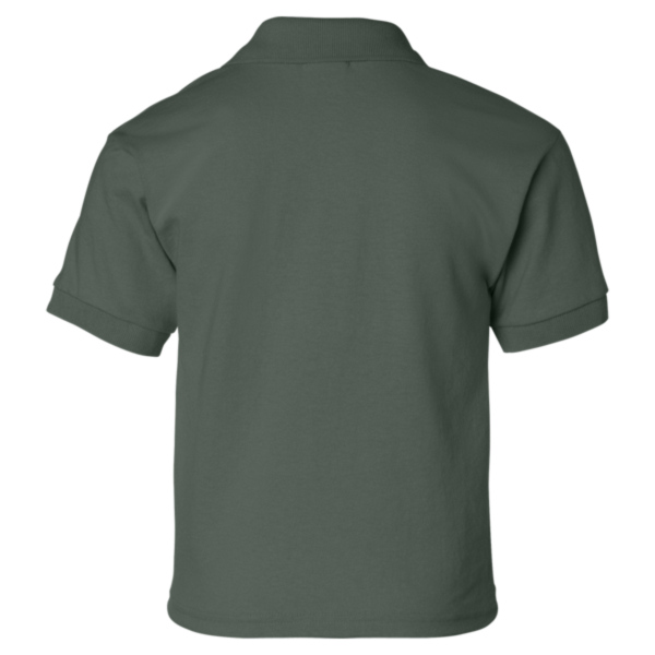 Gildan Youth DryBlend® Jersey Polo, Forest Green, Back view