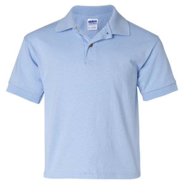 Gildan Youth DryBlend® Jersey Polo, Light Blue, Front view
