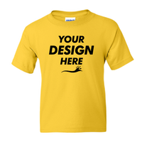 Gildan Youth DryBlend® T-Shirt, Daisy, Front view, Mockup