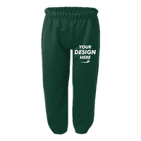 Gildan Youth Heavy Blend™ Sweatpants, Forest, Front view, Mockup