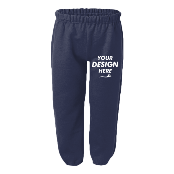 Gildan Youth Heavy Blend™ Sweatpants, Navy, Front view, Mockup