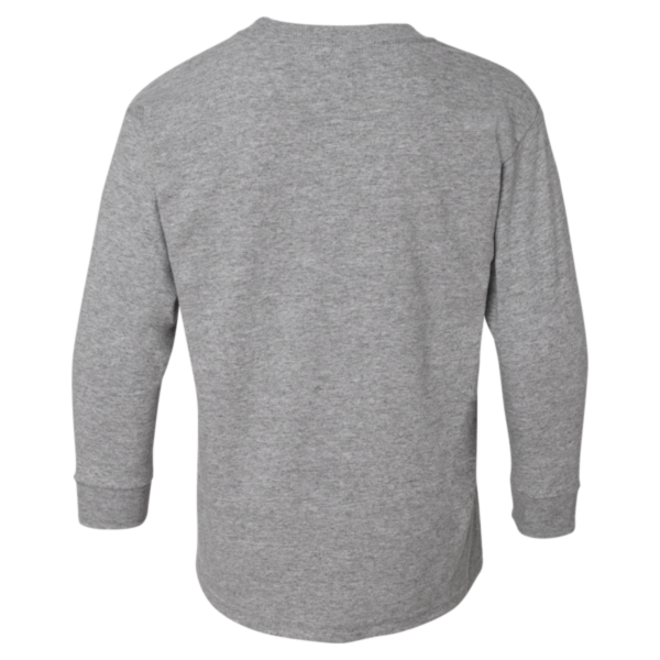 Gildan Youth Heavy Cotton™ Long Sleeve T-Shirt, Sport Grey, Back view
