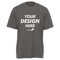 Gildan Youth Performance® T-Shirt, Charcoal, Front view, Mockup
