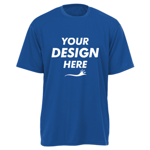 Gildan Youth Performance® T-Shirt, Royal, Front view, Mockup