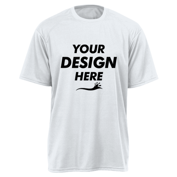 Gildan Youth Performance® T-Shirt, White, Front view, Mockup