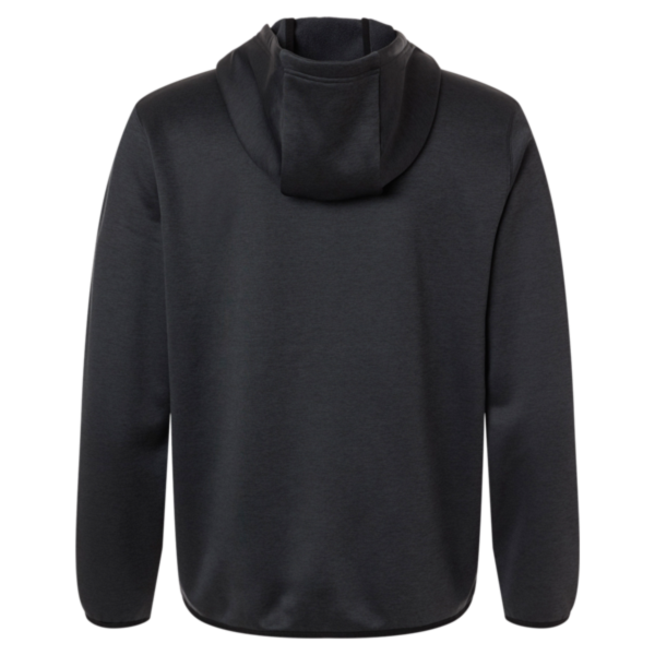 HUK Men's Coldfront+ Performance Hooded Sweatshirt, Heather Black, Back view
