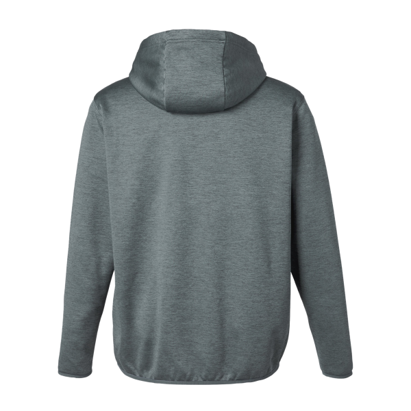 HUK Men's Coldfront+ Performance Hooded Sweatshirt, Volcanic Ash Heather, Back view