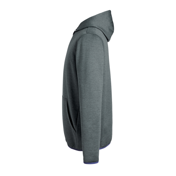 HUK Men's Coldfront+ Performance Hooded Sweatshirt, Volcanic Ash Heather, Left Sleeve view