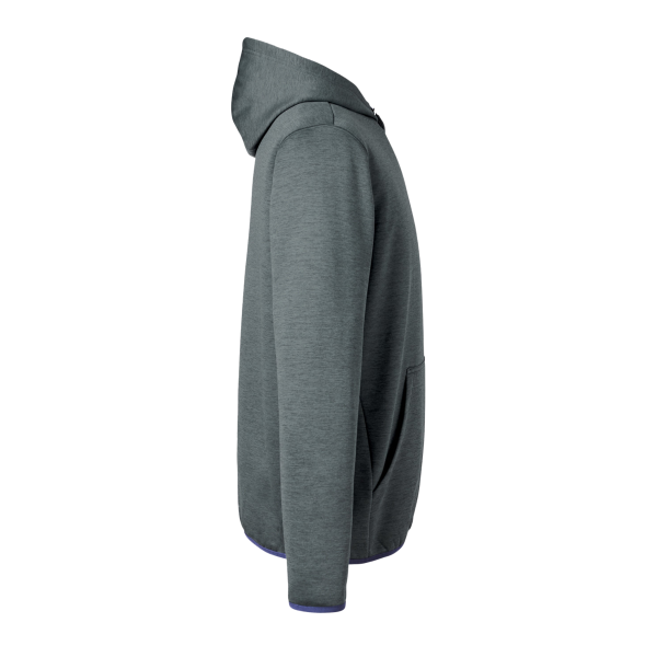HUK Men's Coldfront+ Performance Hooded Sweatshirt, Volcanic Ash Heather, Right Sleeve view